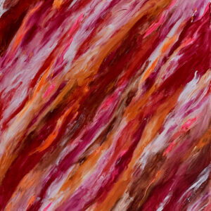 Abstract Painting in warm reds reminiscent of a meadow of heather in the breeze